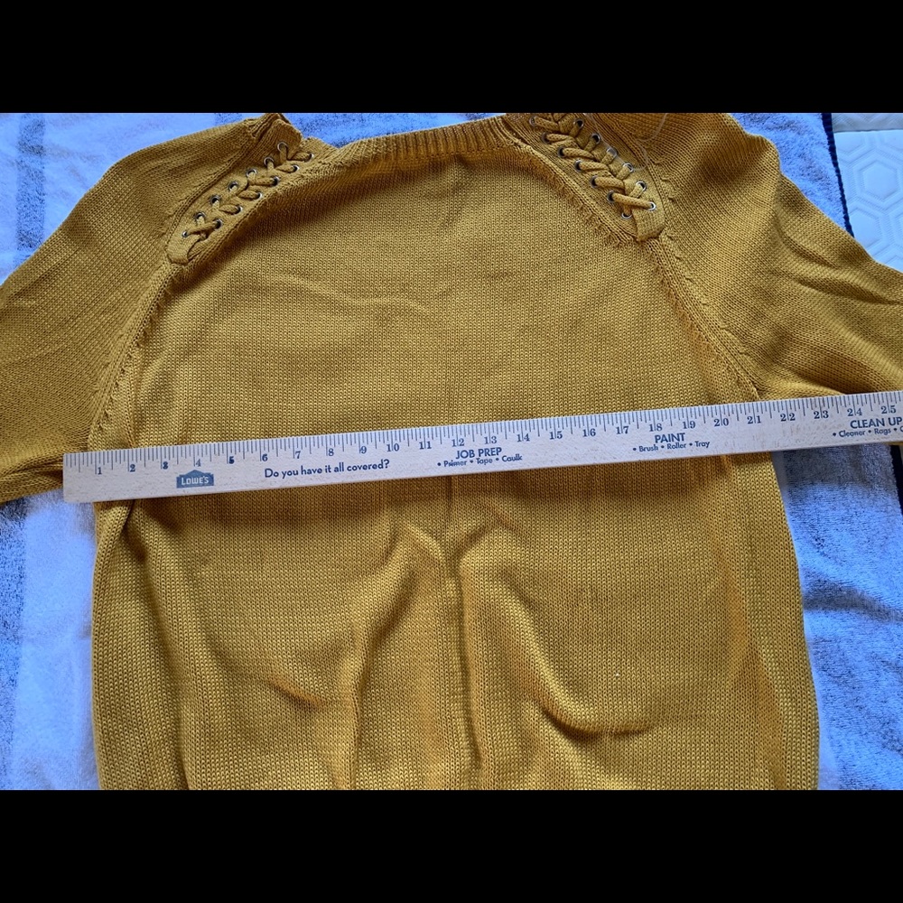Yellow sweater for a girls night out